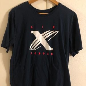 NIKE AIR JORDAN MENS L GRAPHIC TEE NAVY WHITE RED